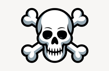 Vector Illustration of a Classic Skull and Crossbones Symbol