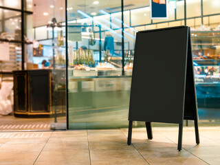 Blackboard sign stand Mock up Cafe menu sign store front signage