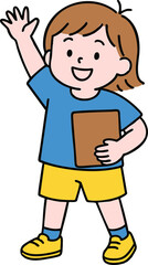Cartoon Illustration of Happy Children kid