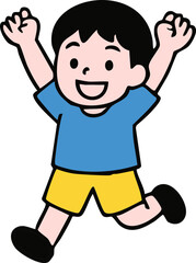 Cartoon Illustration of Happy Children kid