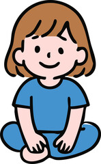 Obraz premium Cartoon Illustration of Happy Children kid