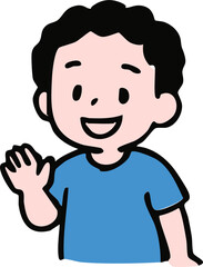 Obraz premium Cartoon Illustration of Happy Children kid