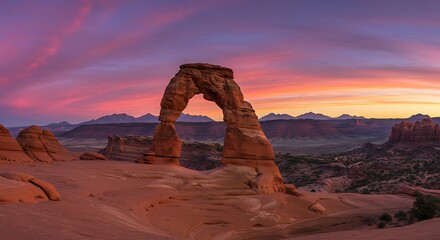 Delicate arch at sunset