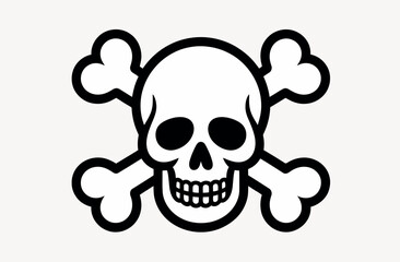 Vector Illustration of a Classic Skull and Crossbones Symbol