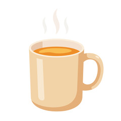 Cozy ceramic mug filled with hot steaming beverage perfect for a warm and comforting drink illustration