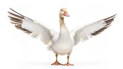 Obraz premium Elegant Profile of a Goose Isolated on White Background