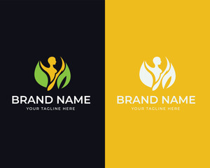 Modern and professional logo design featuring abstract feminine shapes and vibrant color accents