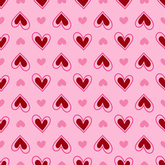 Valentine’s Day Seamless Pattern Digital Paper, Cute Hearts Love Backgrounds for Crafts and Scrapbooking