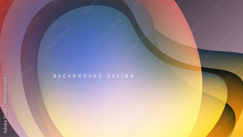 Poster abstract fluid shapes, vibrant colors blend. gradient background creates modern visual effect. desig