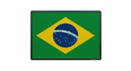 Brazilian flag with green background and yellow diamond.