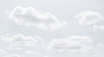 穏やか白雲 柔らかな光に包まれた空 優しい雰囲気. AI Generated