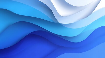 Abstract blue and white wavy layers background