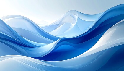 Fototapeta premium Abstract Blue Waves Flowing Background Design