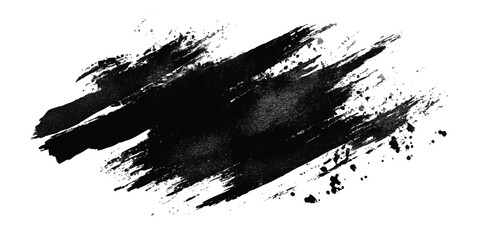 ink brushstroke on white background with visible splashes for watercolor style effect. grunge isolated on white background,	