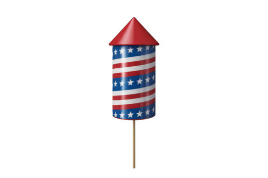 American Flag Firework Rocket on Stick independence day