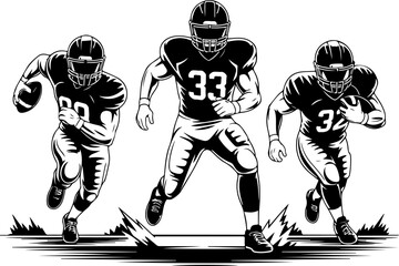 American football Players, Sports Art, Team gridiron Vector bundle