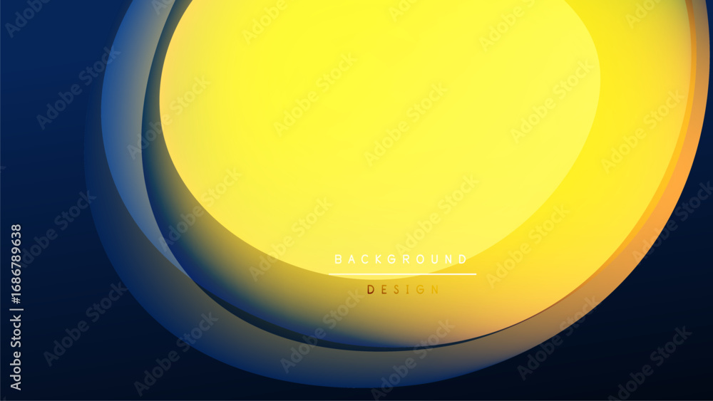 Poster abstract yellow design over dark background. smooth layers create dynamic visual effect. modern, sim