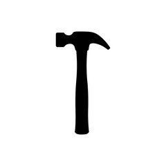 Hammer silhouette vector flat illustration design.