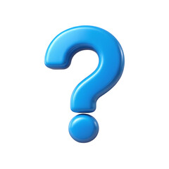 A shiny blue question mark on a black background  a 3D rendering