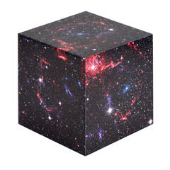 Cosmic Cube: Nebula Texture, Space Background, 3D Galaxy Art