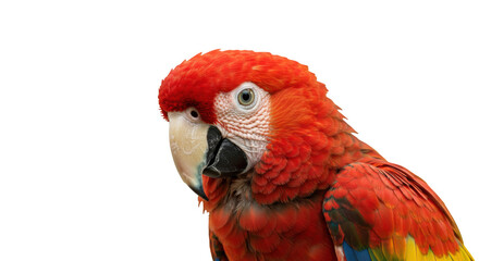 Naklejka premium Close up of a scarlet macaw parrot.
