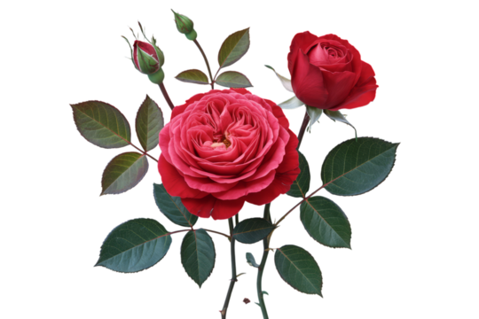 Red Roses and Buds on Black Background flower bloom
