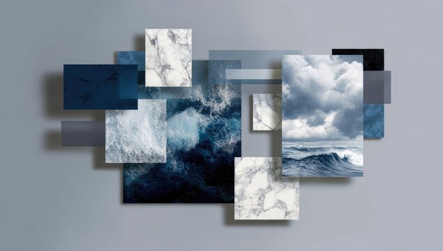 Abstract collage of geometric shapes