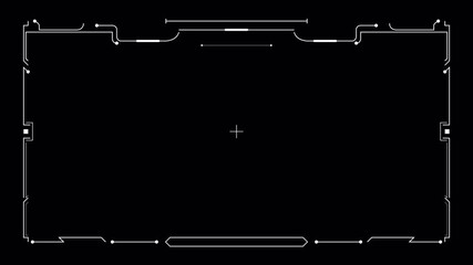 Animated Sci-Fi HUD Frame with Targeting Reticle for a Futuristic User Interface Overlay - Powered by Adobe