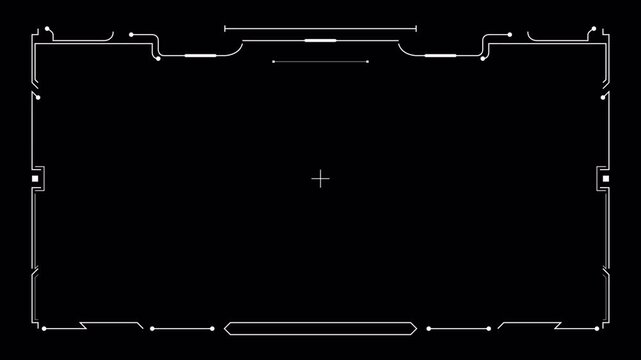 Animated Sci-Fi HUD Frame with Targeting Reticle for a Futuristic User Interface Overlay - Powered by Adobe