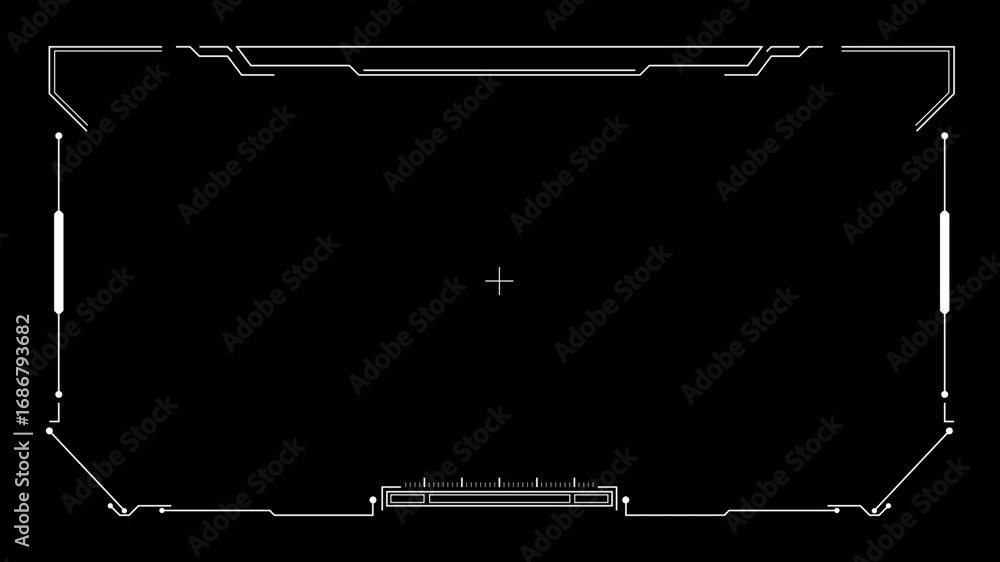 Poster animated sci-fi hud targeting system viewfinder frame for futuristic visuals