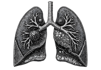 Isolated White Lungs Anatomy Illustration On Transparent Background