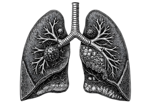 Isolated White Lungs Anatomy Illustration On Transparent Background