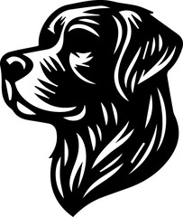 Black and White Dog Head Vector Illustration – Animal Logo Icon Design