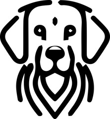 Black and White Dog Head Vector Illustration – Animal Logo Icon Design