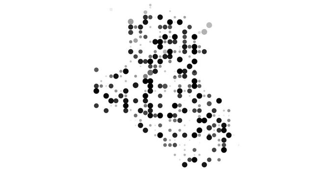 Digital Generative Art Of Iraq Map