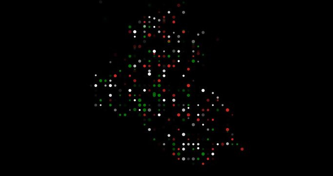 Flying Circles Construct Iraq Country Shape