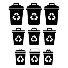 DUSTBIN RECYCLE VECTOR ICON