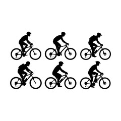 Fototapeta premium cyclist people riding bicycle vector icon