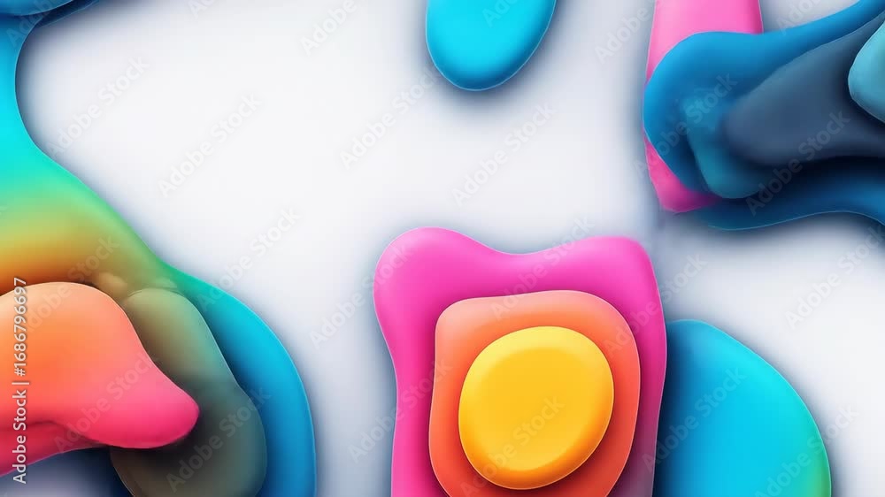 Poster Dynamic Abstract Layers of Vibrant Colors Flowing and Shifting in a 3D Space