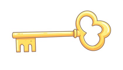 Cartoon gold key illustration