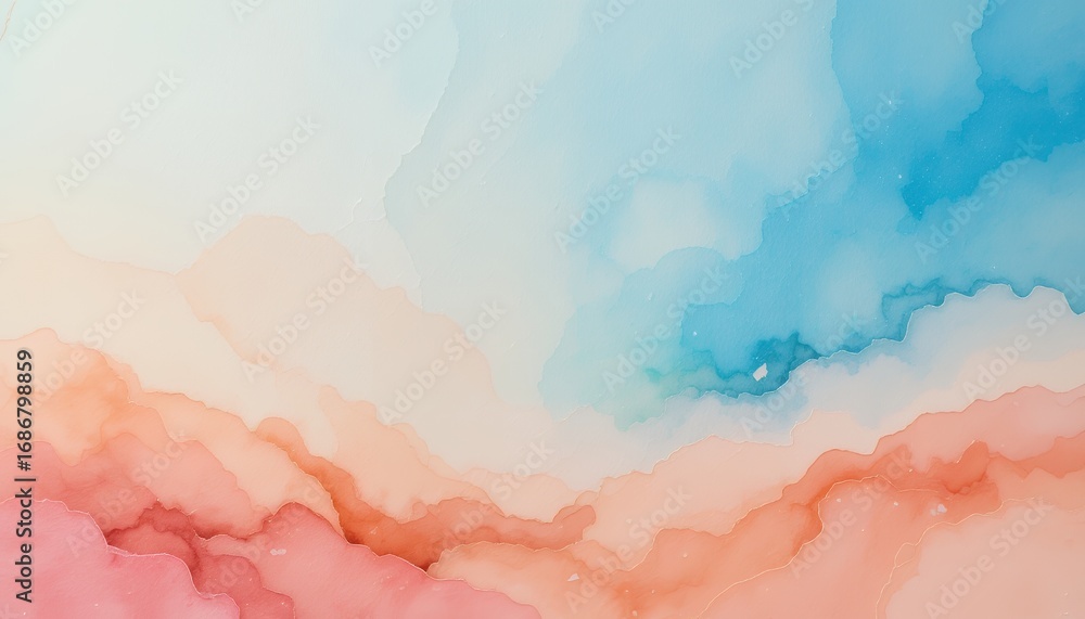 Poster abstract fluid art blending soft pastel colors with smooth transitions and organic shapes creating
