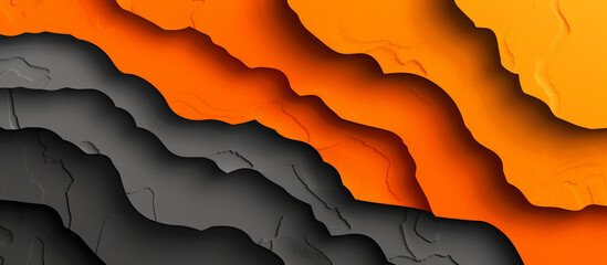 3D layered orange and black abstract background design