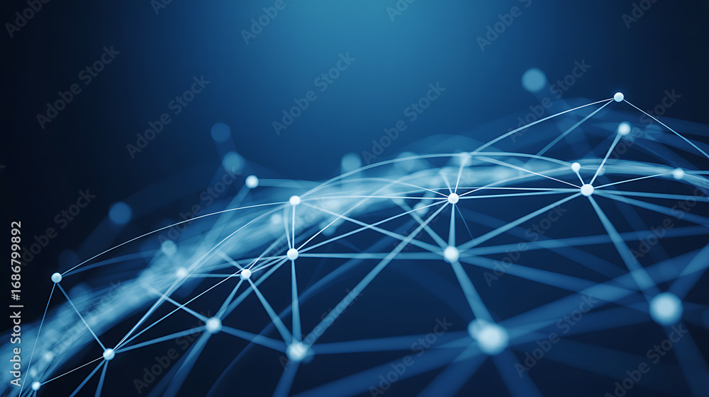 Poster abstract network connection digital data flow and global connectivity