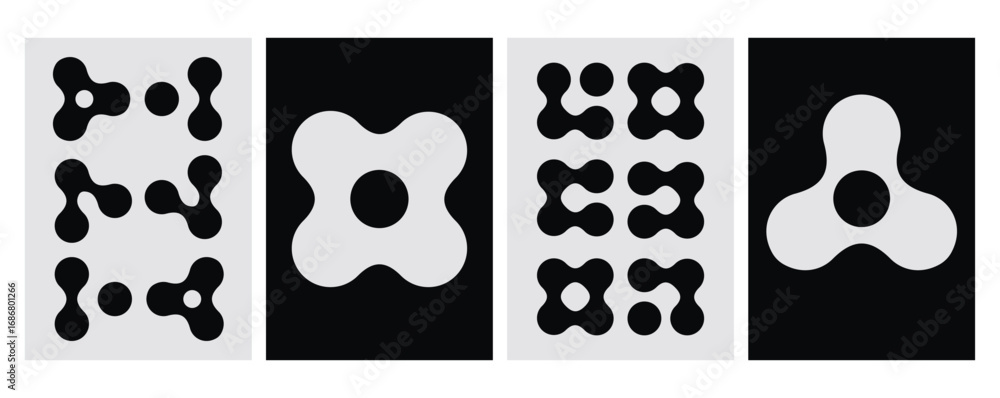 Poster set of abstract minimalist poster backgrounds. abstract shapes. modern abstract art design template.