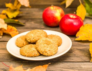 Autumnal cookies on a plate