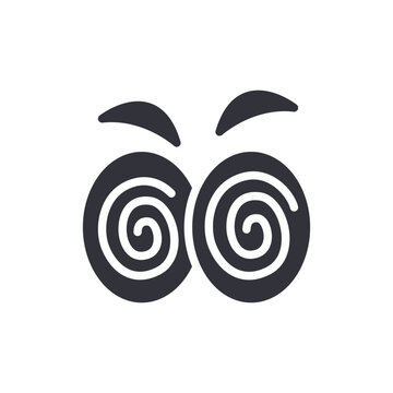 Cartoonish Eyes With Spirals Displaying Confusion Or Dizziness Expression