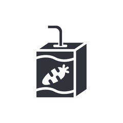 Stylized Carrot Juice Box Illustration With Straw Ready For Refreshing Drink