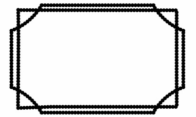 Geometric rectangular frame border design with copy space,dotted line pattern, abstract vector template for decoration, invitation, certificate, or digital graphic