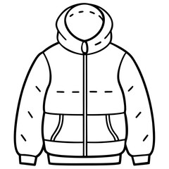 Puffer Jacket Outline – Front View