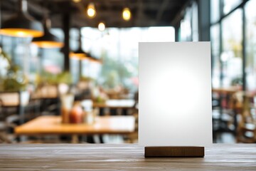 Bar Table Tent. Blurred Background Design for Acrylic Business Card Banner